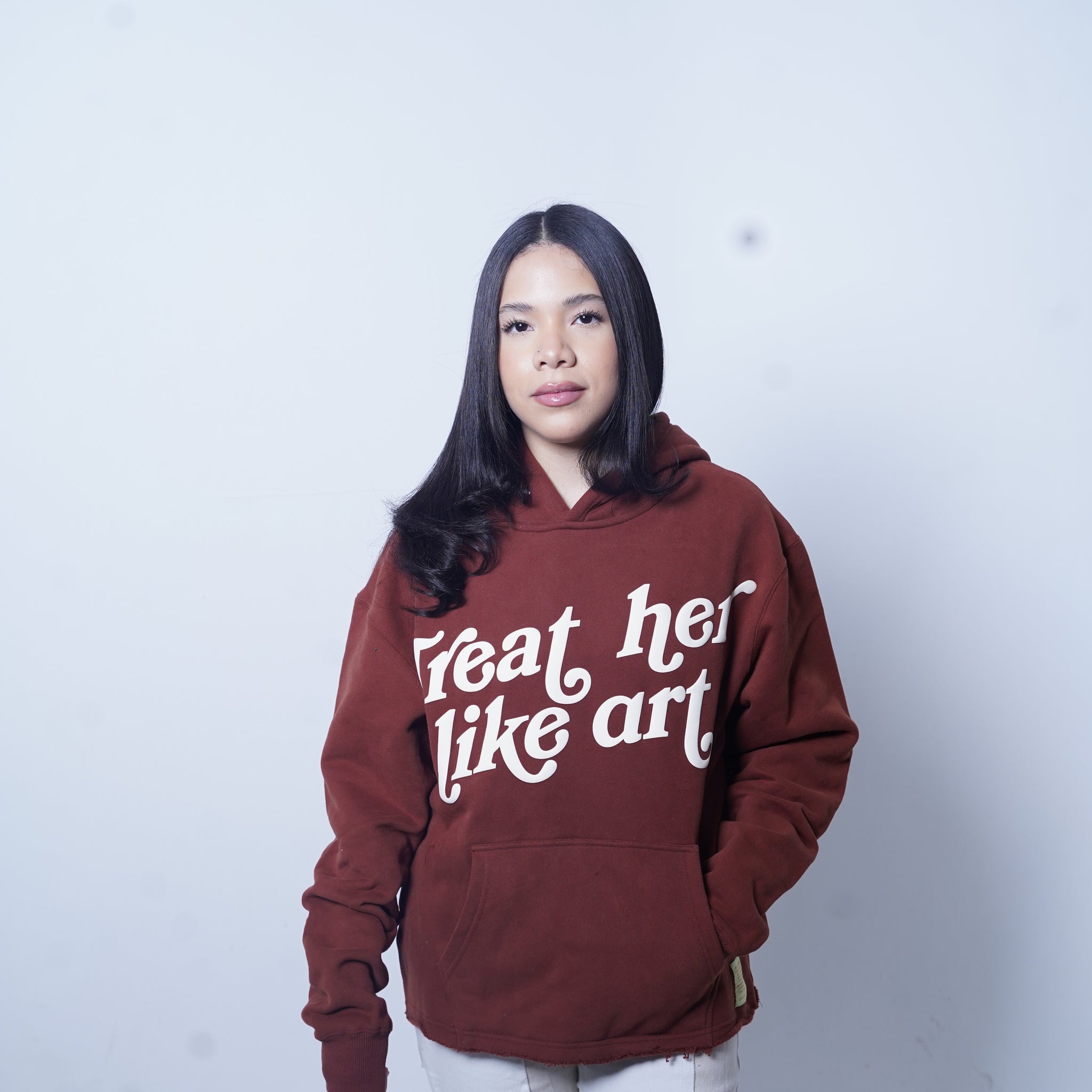 Treat Her Like Art Cropped Hoodie