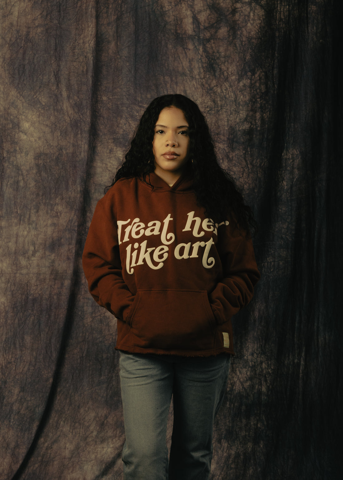 Treat Her Like Art Cropped Hoodie